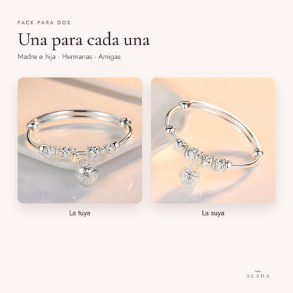 Pack para dos: dos pulseras llamador de ángeles para madre e hija, hermanas o amigas